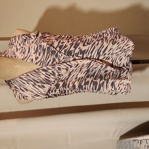 CAbi Pink and Black Zebra Print Blouse